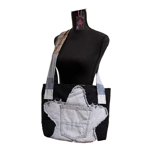 PATCHWORK DENIM TOTE